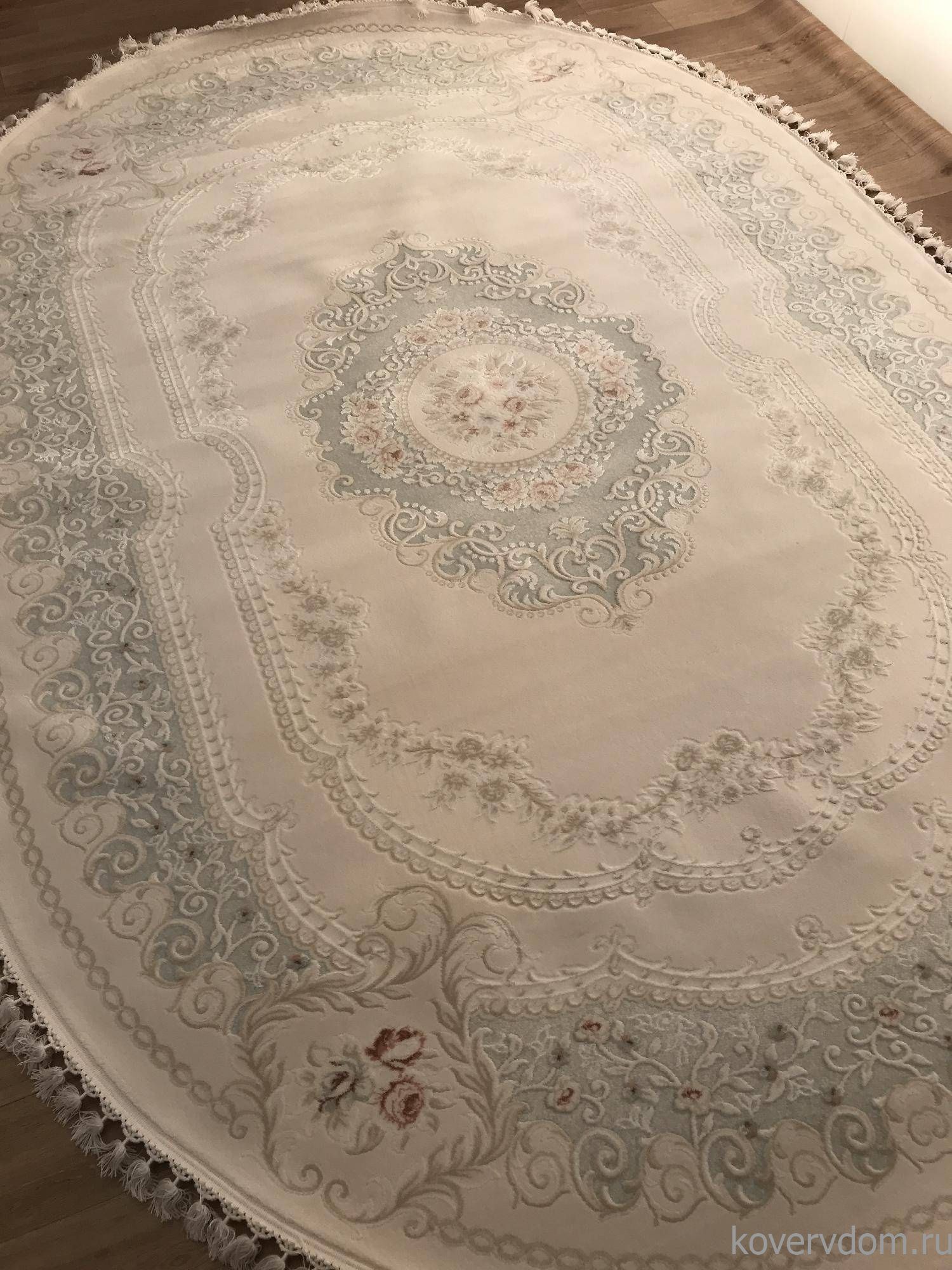 Ковер HUNKAR 7976 BEYAZ / BEYAZ Овал