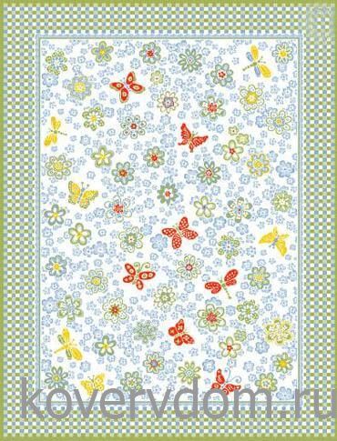 Детский ковер Бабочки -Цветочки PTT Sorona JOYFUL KIDS Flower