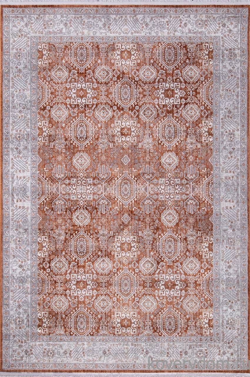 Ковер SEATTLE 03883A СЕРЫЙ / ТЕРРАКОТОВЫЙ